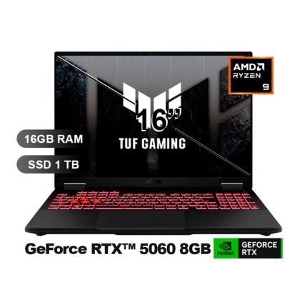 LAPTOP ASUS TUF GAMING FA608PM-RV078 R9-8940HX/ 16GB/ SSD1TB/ RTX5060-8GB/ 16