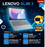 LAPTOP LENOVO IDEAPAD SLIM 3 15IAH8, 15.6"" FHD IPS TOUCH CORE I5-12450H 2.0/4.4GHZ, 16GB LPDDR5. 512GB SSD (83ER00NKLM)