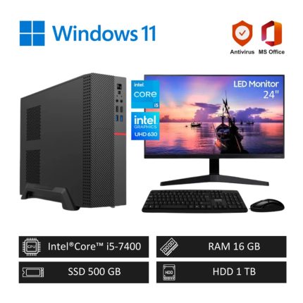 Computadora PC Intel Core i5 16GB RAM 500GB SSD 1TB HDD + Monitor LED 24 pulg