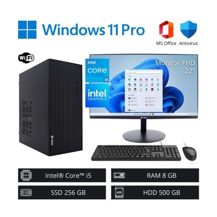 Computadora PC Intel Core i5 3,60 GHz 8GB RAM 256GB SSD 500GB HDD + Monitor 22"
