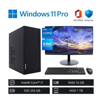 Computadora PC Intel ci7 3,90 GHz 16GB RAM 256GB SSD + 1TB HDD - Monitor 22" FHD